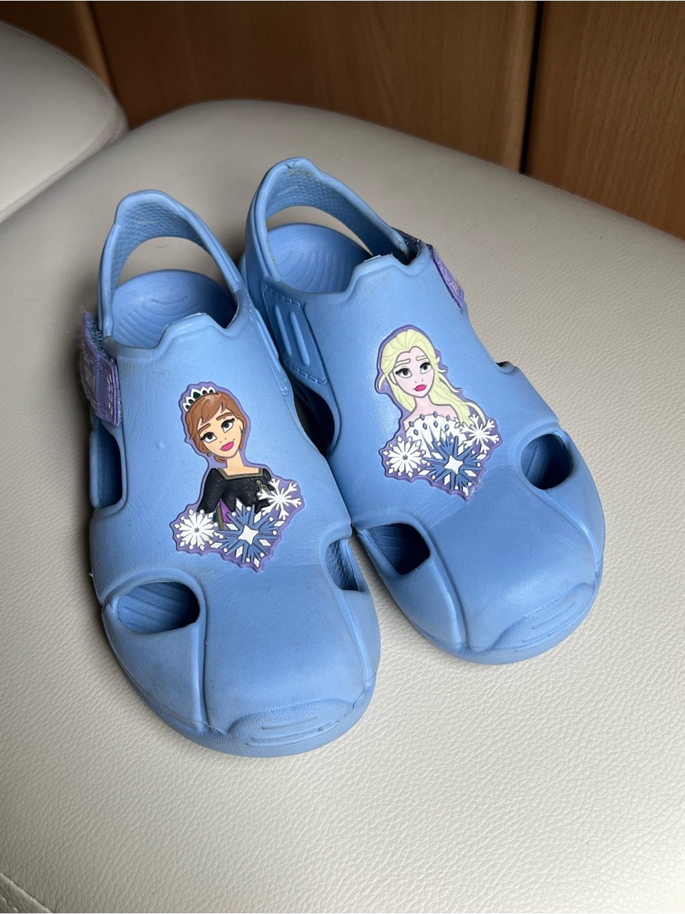 Disney Light Blue Kids Sandal Clogs with Princess Motifs